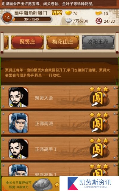 大掌门2中的闯关章节总数是多少