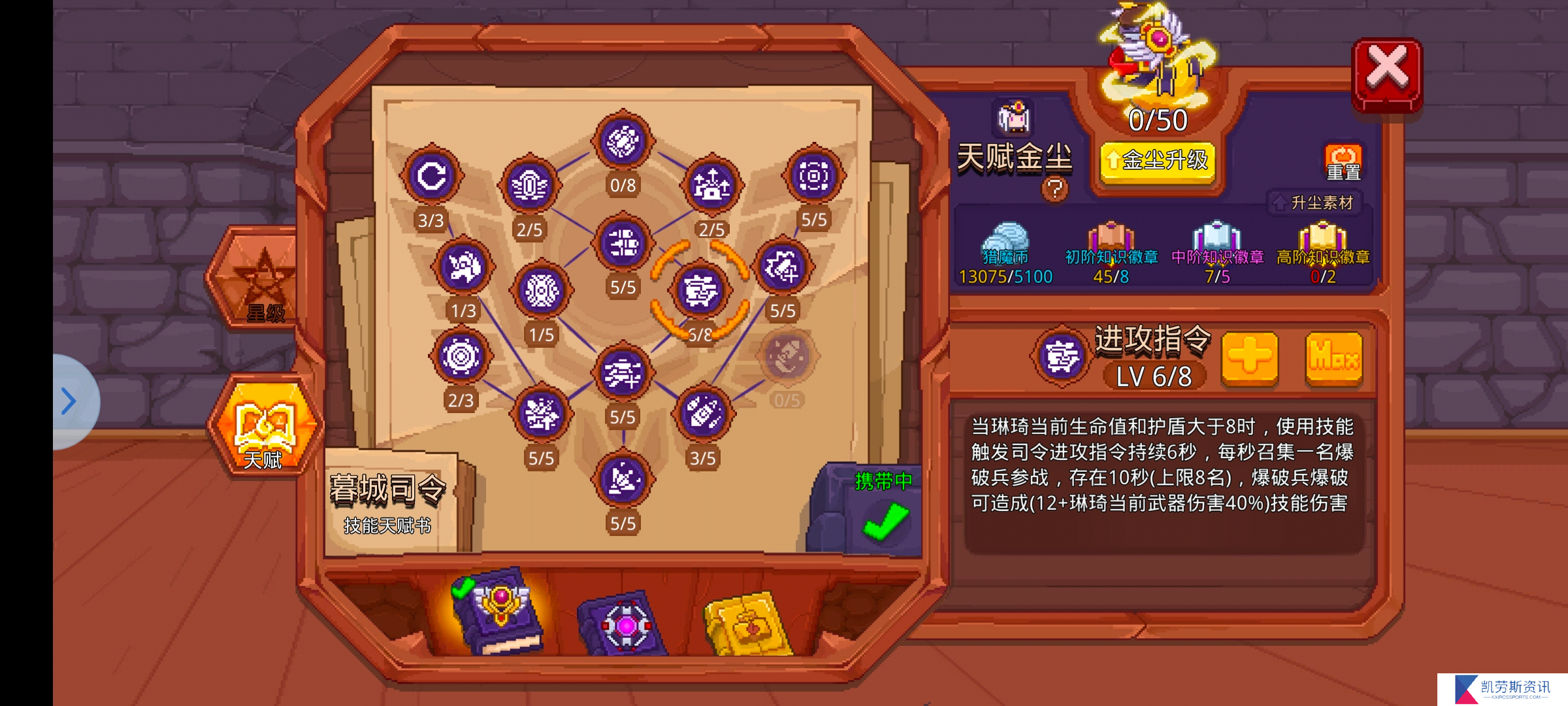 见习猎魔团暮城司令林琪的天赋点法，想玩林琪的萌新可以看看