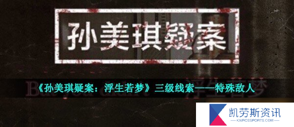 《孙美琪疑案 浮生若梦》三级线索——特殊敌人