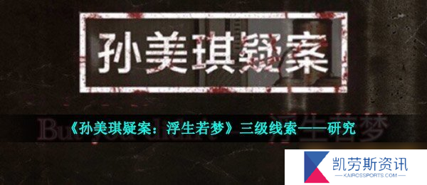 《孙美琪疑案 浮生若梦》三级线索——研究