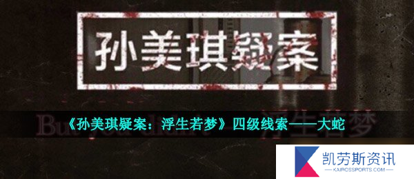 《孙美琪疑案 浮生若梦》四级线索——大蛇