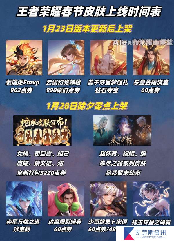 春节皮肤雨！17款新皮肤上线时间&amp;获取方式一览